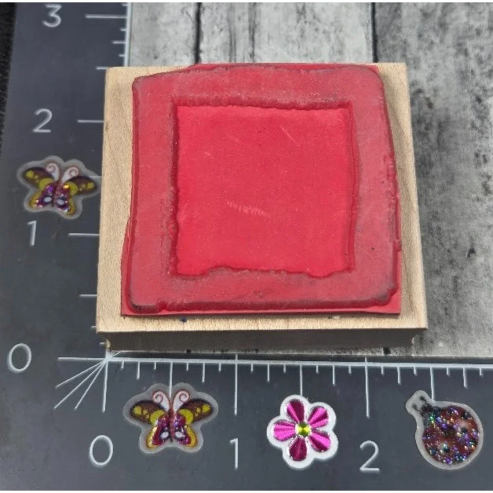Just For Fun Double Sided Frame Background 2001 Rubber Stamp Wood #A67